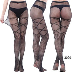 Women's High Waist Fishnet Stockings: Plus-Size Silk Pantyhose