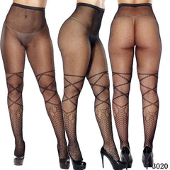 Women's High Waist Fishnet Stockings: Plus-Size Silk Pantyhose