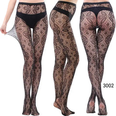 Women's High Waist Fishnet Stockings: Plus-Size Silk Pantyhose