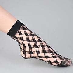 Women's Sexy Black Lace Fishnet Ankle Socks: Soft & Convenient