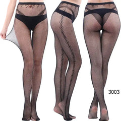 Women's High Waist Fishnet Stockings: Plus-Size Silk Pantyhose