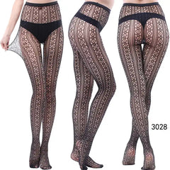 Women's High Waist Fishnet Stockings: Plus-Size Silk Pantyhose