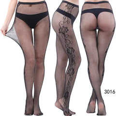 Women's High Waist Fishnet Stockings: Plus-Size Silk Pantyhose