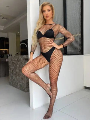 Sexy Fishnet Bodystocking Open Crotch Lingerie