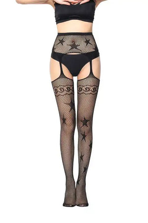 Fishnet Tights: Super Elastic Nylon Pantyhose with Jacquard Design